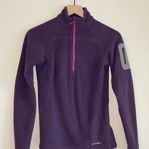 Eddie Bauer, Dk purple polar tech quarter zip fleece, First Ascent